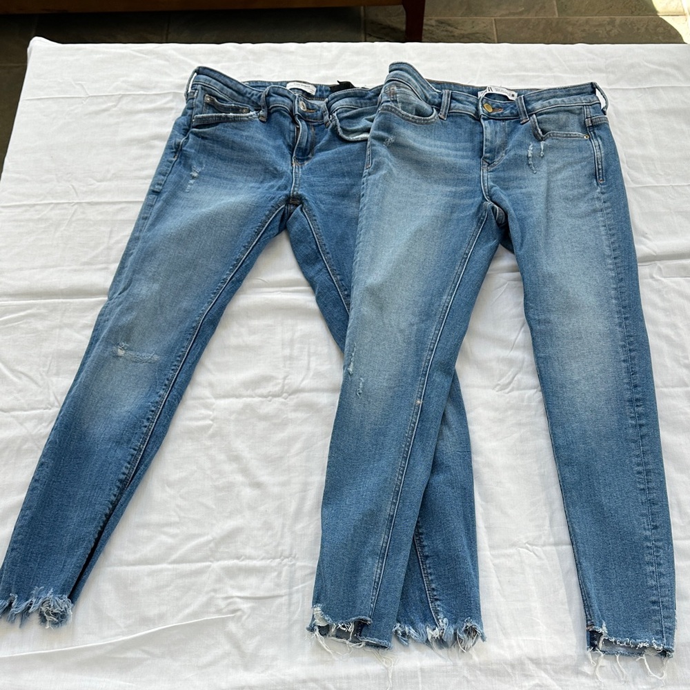 Zara Distressed Skinny Jeans Bundle. Size 4.